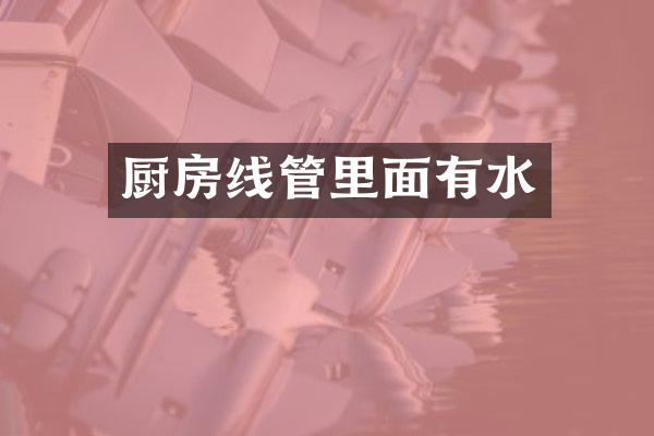 厨房线管里面有水