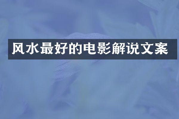 风水最好的电影解说文案