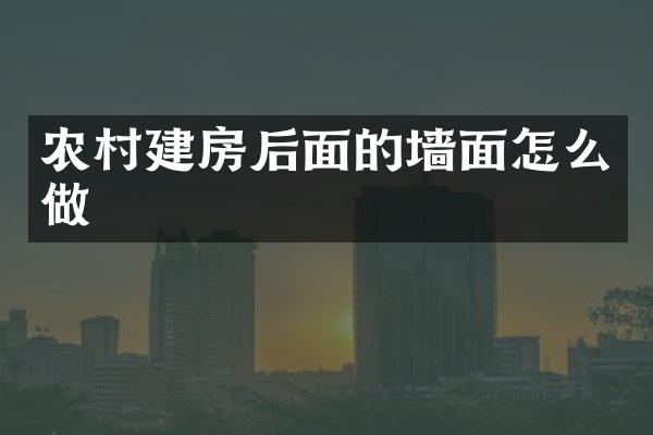 农村建房后面的墙面怎么做