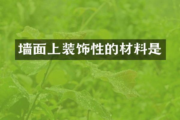 墙面上装饰性的材料是