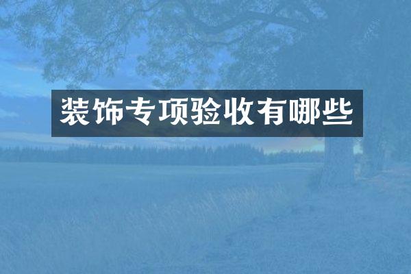 装饰专项验收有哪些