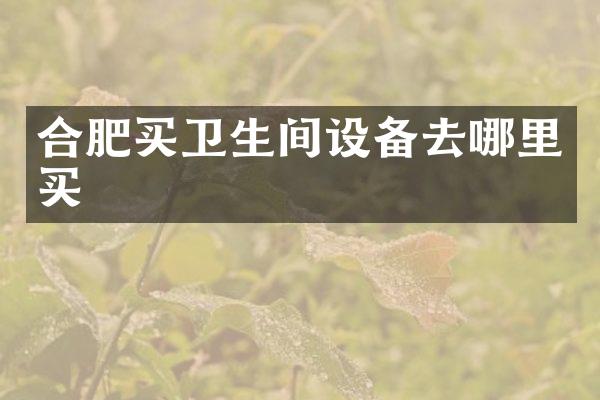 合肥买卫生间设备去哪里买