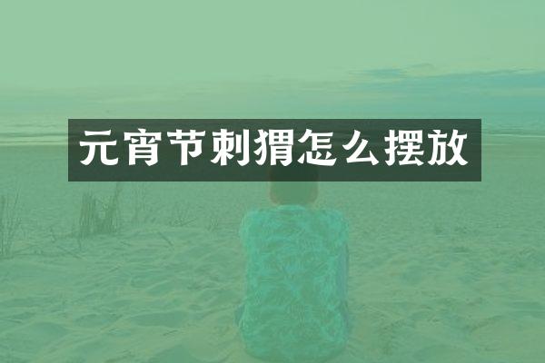 元宵节刺猬怎么摆放