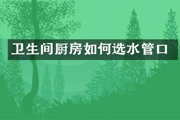 卫生间厨房如何选水管口