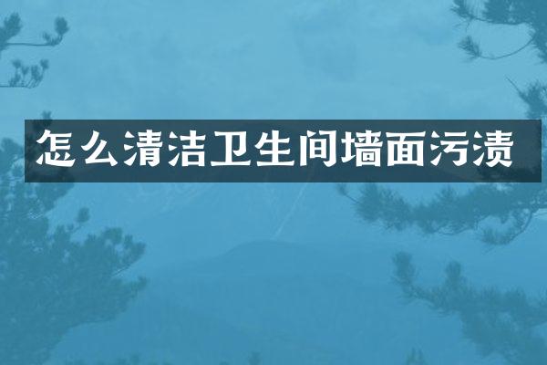 怎么清洁卫生间墙面污渍