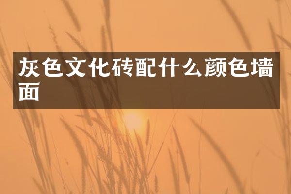 灰色文化砖配什么颜色墙面