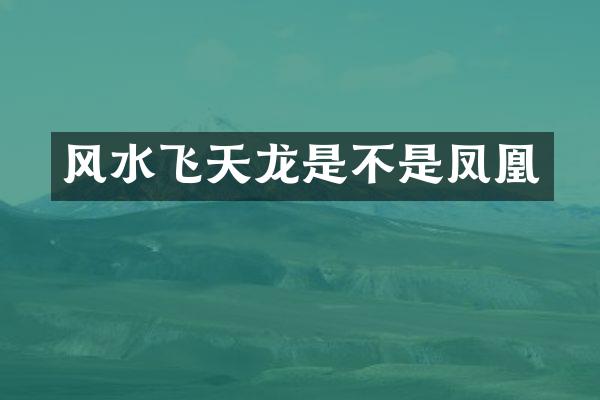 风水飞天龙是不是凤凰