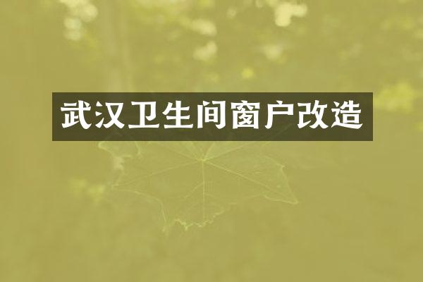 武汉卫生间窗户改造