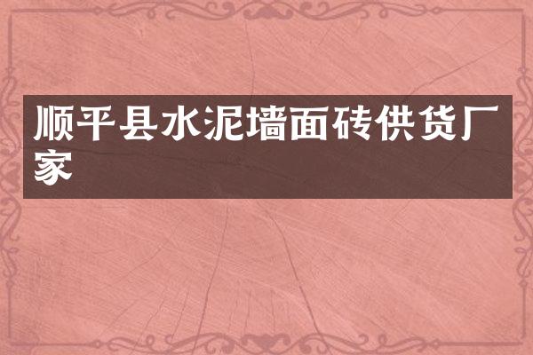 顺平县水泥墙面砖供货厂家