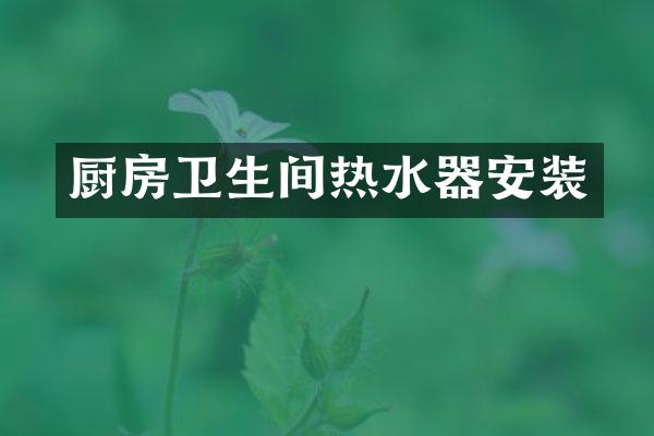 厨房卫生间热水器安装