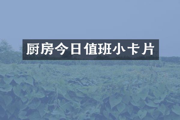 厨房今日值班小卡片