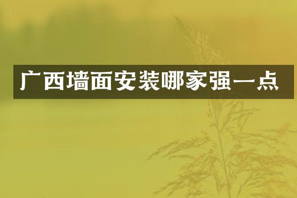 广西墙面安装哪家强一点