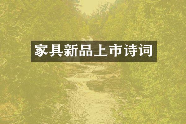 家具新品上市诗词