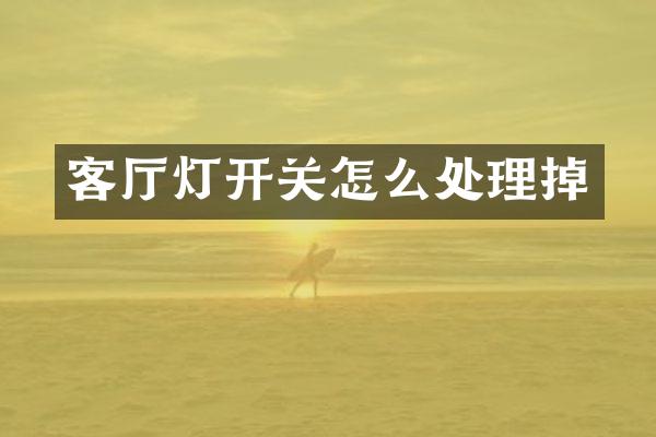 客厅灯开关怎么处理掉
