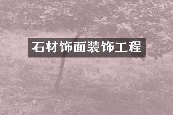 石材饰面装饰工程