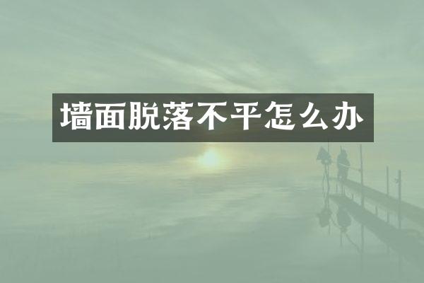 墙面脱落不平怎么办