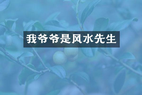 我爷爷是风水先生