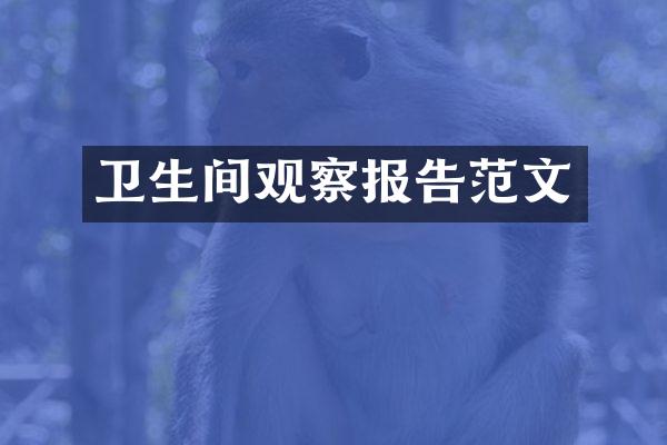 卫生间观察报告范文