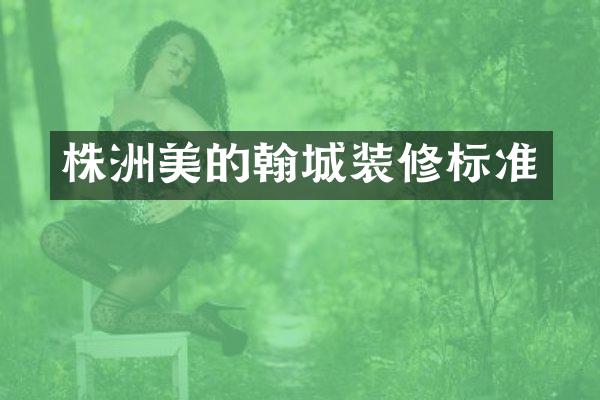 株洲美的翰城装修标准