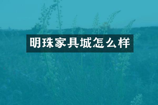 明珠家具城怎么样