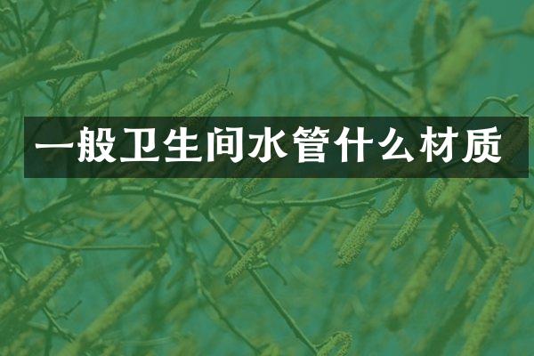 一般卫生间水管什么材质