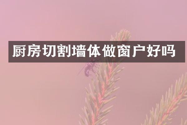 厨房切割墙体做窗户好吗