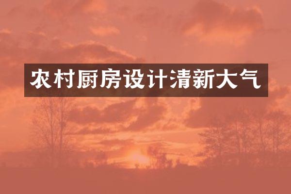 农村厨房设计清新大气