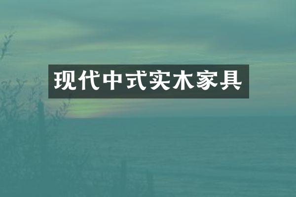 现代中式实木家具