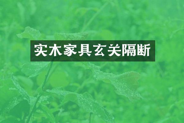 实木家具玄关隔断