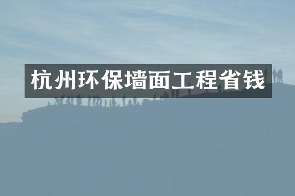 杭州环保墙面工程省钱