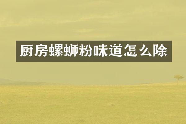 厨房螺蛳粉味道怎么除