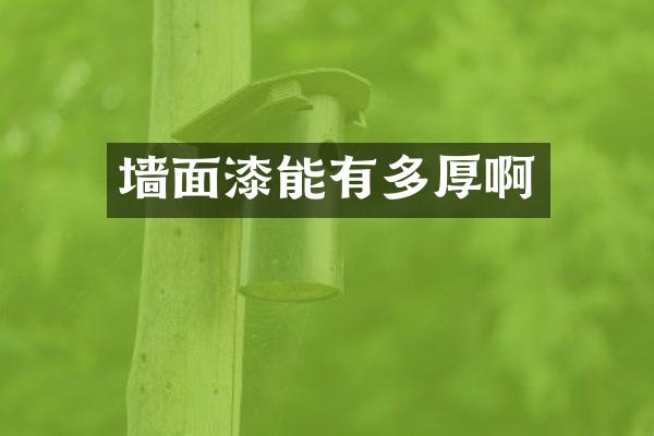 墙面漆能有多厚啊