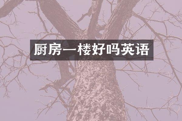 厨房一楼好吗英语