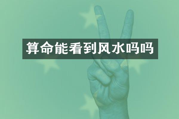 算命能看到风水吗吗