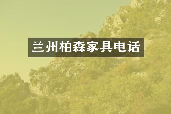 兰州柏森家具电话