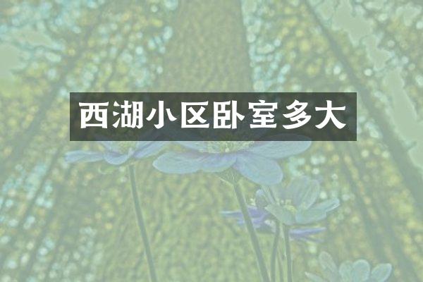 西湖小区卧室多大