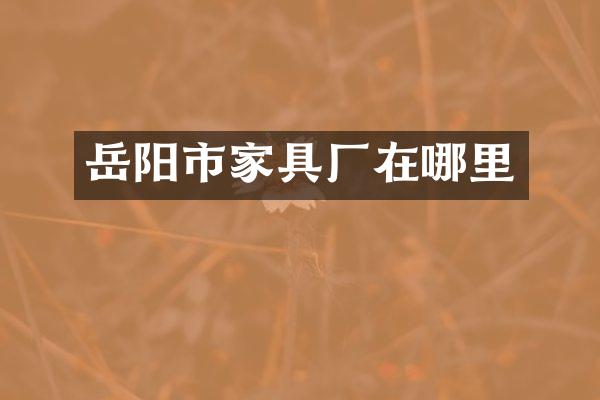 岳阳市家具厂在哪里