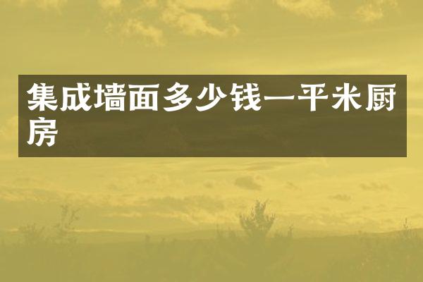 集成墙面多少钱一平米厨房