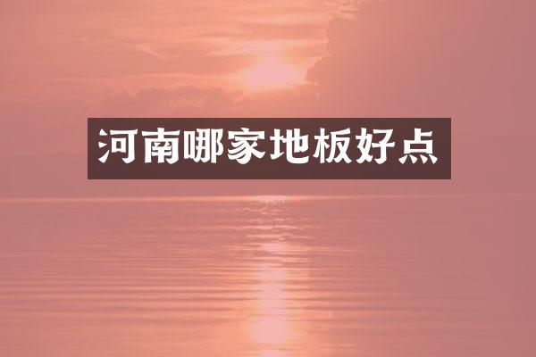 河南哪家地板好点
