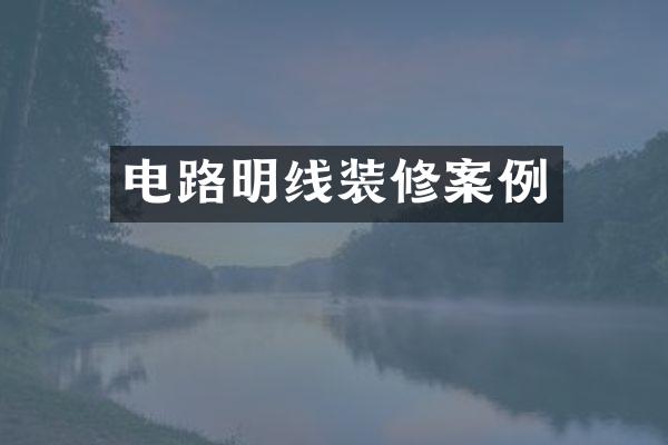 电路明线装修案例