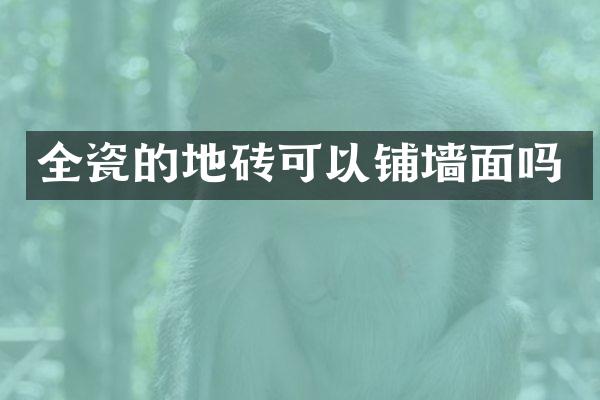 全瓷的地砖可以铺墙面吗