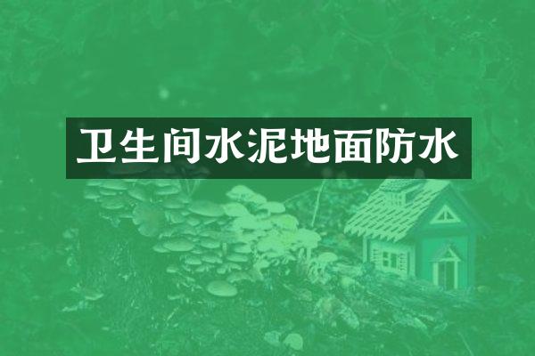 卫生间水泥地面防水