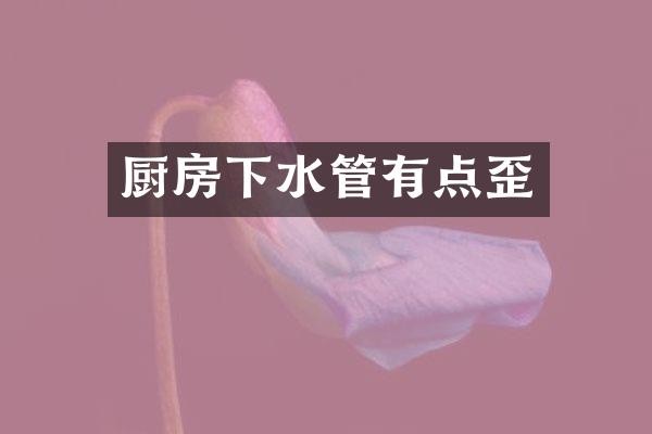 厨房下水管有点歪
