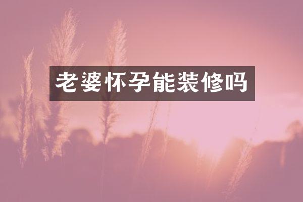 老婆怀孕能装修吗