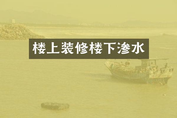 楼上装修楼下渗水
