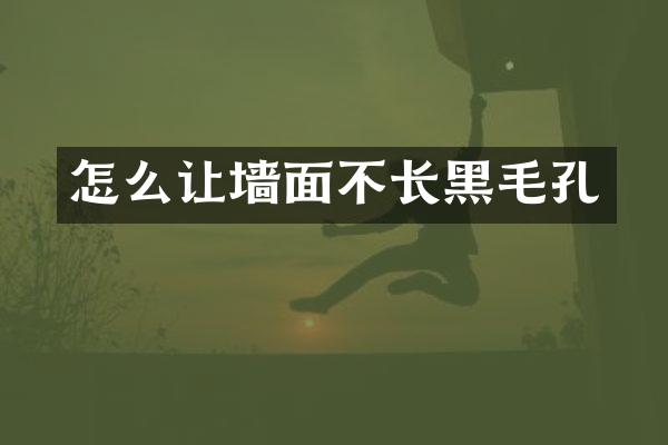怎么让墙面不长黑毛孔