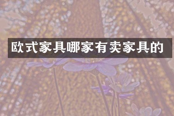 欧式家具哪家有卖家具的