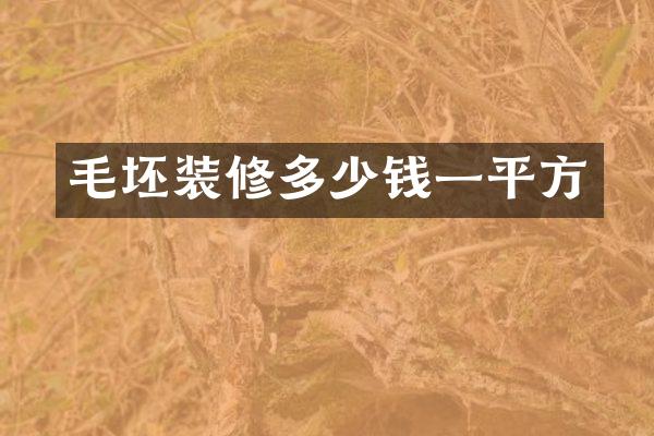 毛坯装修多少钱一平方