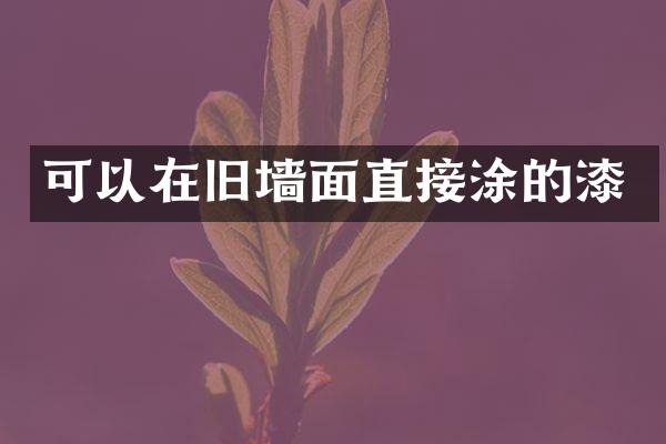 可以在旧墙面直接涂的漆