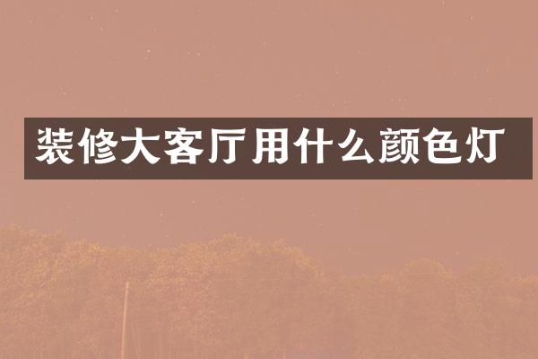 装修大客厅用什么颜色灯